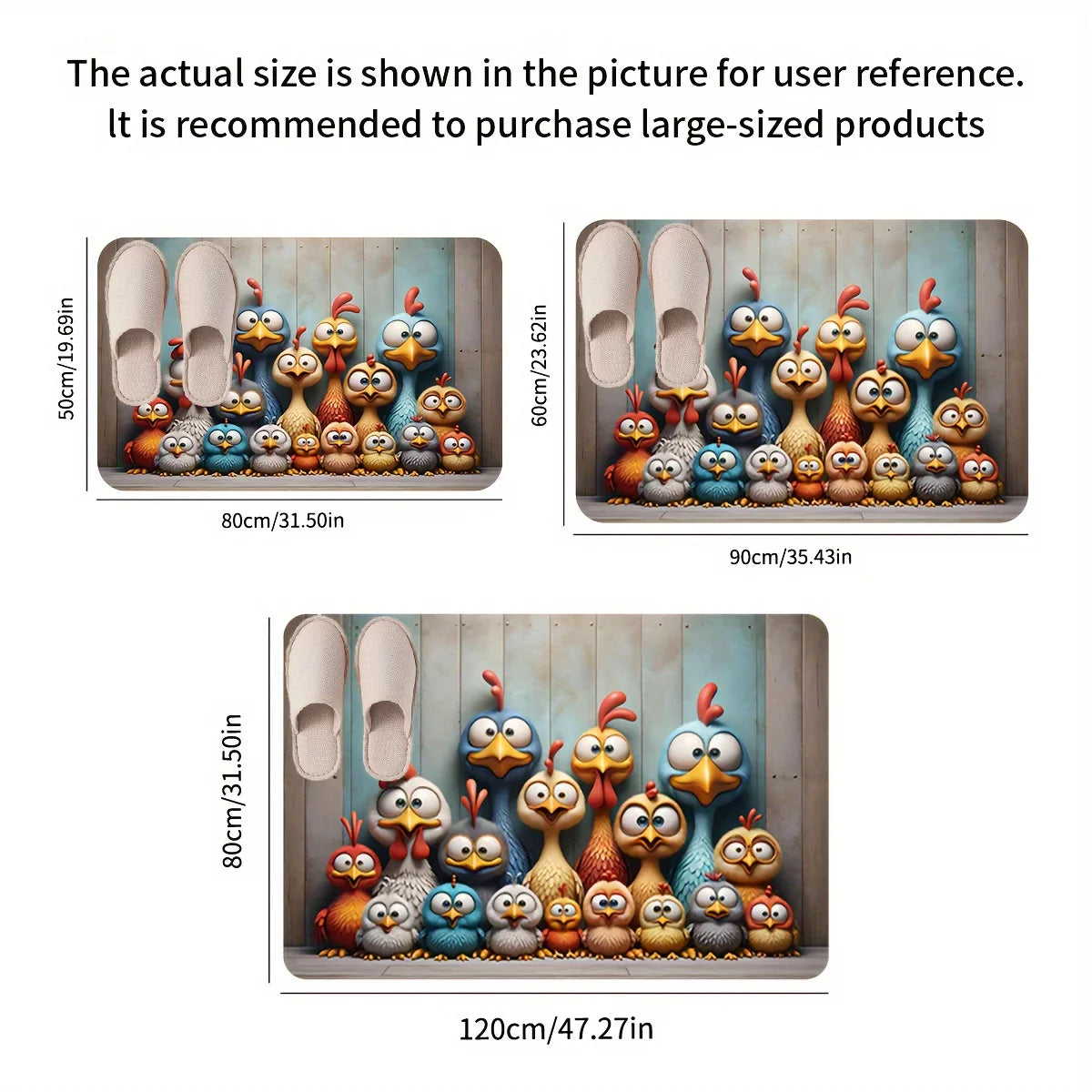 Cute Chicken Family Carpet Cartoon Floor Mat