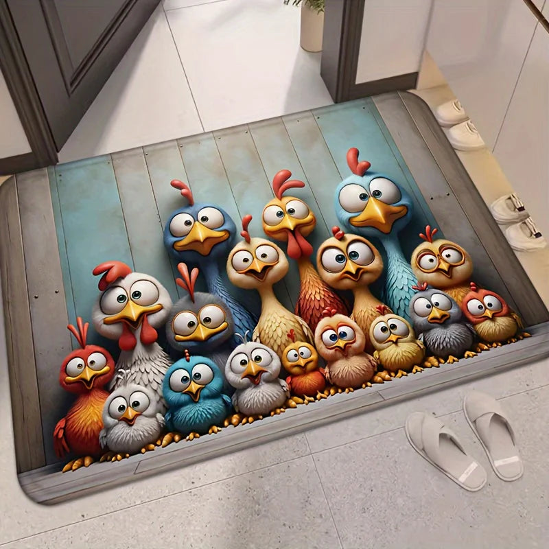 Cute Chicken Family Carpet Cartoon Floor Mat