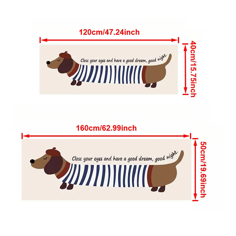 Long Dog beside bed Carpet