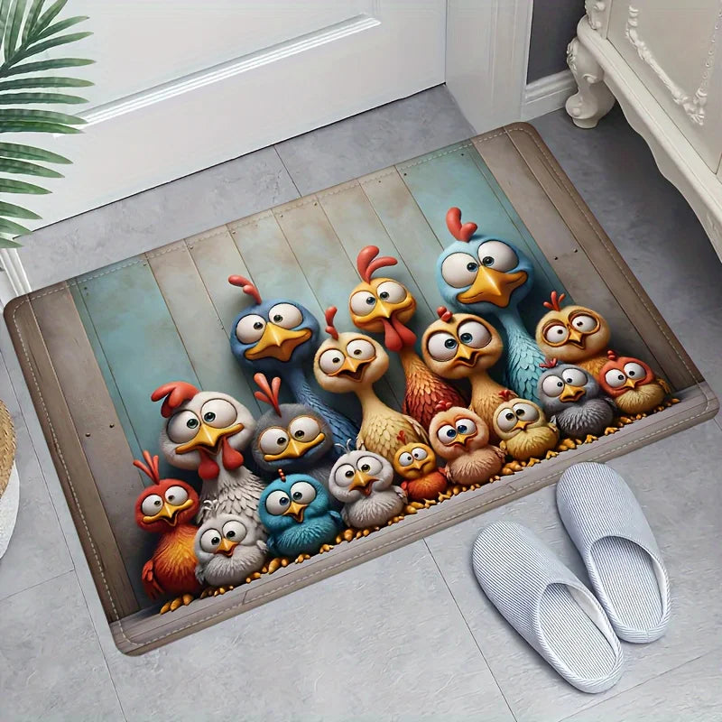 Cute Chicken Family Carpet Cartoon Floor Mat
