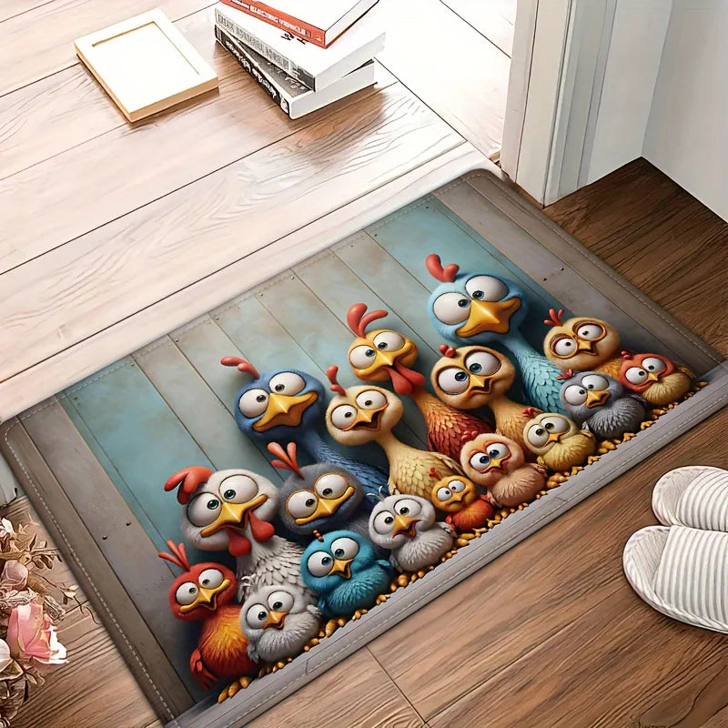 Cute Chicken Family Carpet Cartoon Floor Mat