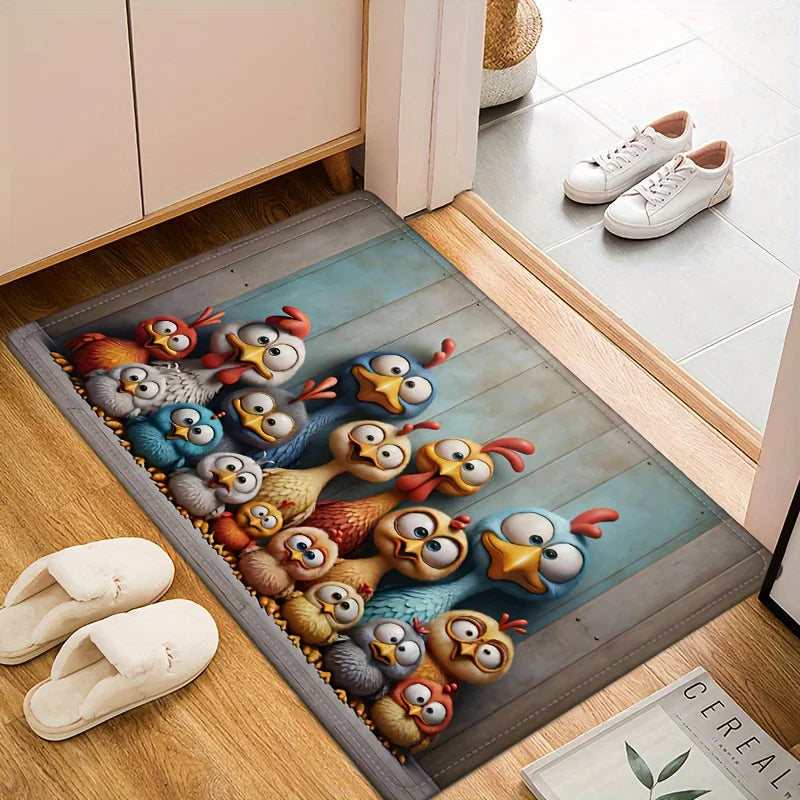 Cute Chicken Family Carpet Cartoon Floor Mat